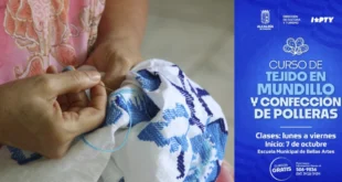 Curso gratuito de tejido en mundillo y confección de polleras, ofrecerá la Escuela Municipal de Bellas Artes