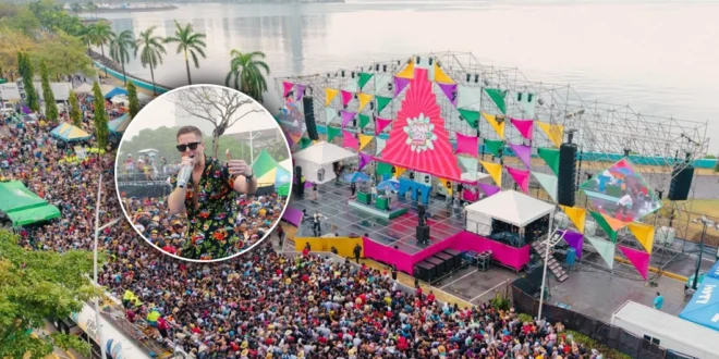 Alcalde Mayer Mizrachi durante el Festival Internacional Carnavalístico en Ciudad de Panamá