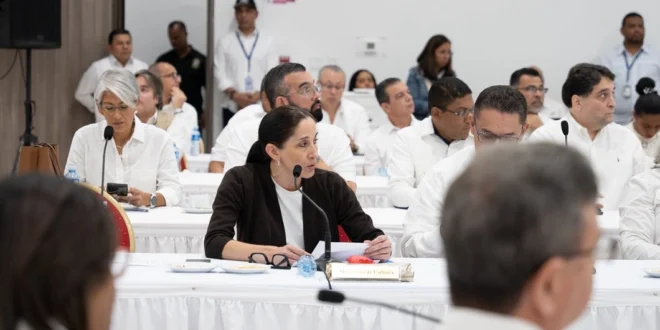 Ministra de Cultura María Eugenia Herrera en el Consejo de Gabinete Ampliado en Coclé