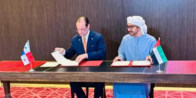 Reunión diplomática entre cancilleres de Panamá y Emiratos Árabes Unidos para acuerdos de inversión.