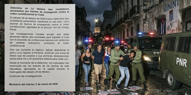 Diez panameños detenidos en La Habana por presunta propaganda contra el orden constitucional