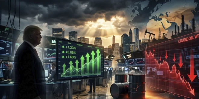 Petróleo se desploma y bolsas repuntan tras giro de Trump sobre Irán