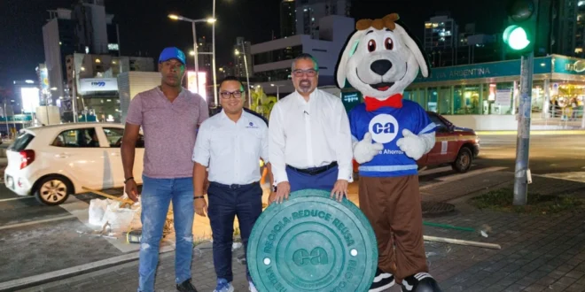 Caja de Ahorros impulsa iniciativa sostenible con donación de tapas de alcantarilla recicladas en la ciudad de Panamá