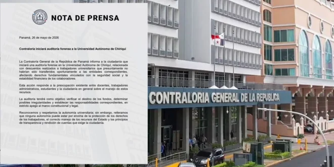 Contraloría anuncia auditoría forense a la Unachi por presuntas irregularidades financieras