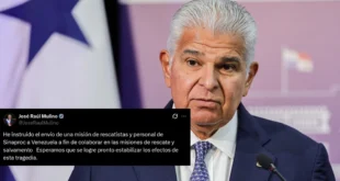 Mulino envía misión del Sinaproc a Venezuela para apoyar búsqueda de sobrevivientes tras terremotos