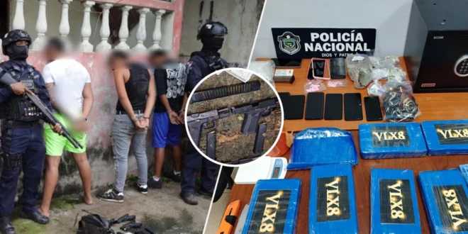 Operación Laberinto deja cinco aprehendidos, armas, droga y más de B/.50 mil en San Miguelito