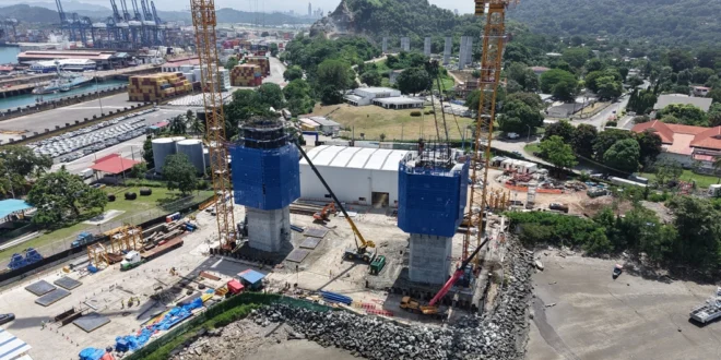 Torre Este del Cuarto Puente alcanza 53 metros y alista nueva fase