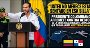 USTED NO MERECE ESTAR SENTADO EN ESA SILLA”: PRESIDENTE COLOMBIANO ARREMETE CONTRA RECTOR DE LA UNIVERSIDAD DURANTE JORNADA QUE ABRIÓ LA RUTA MONTERÍA–PANAMÁ